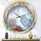 Designart 'Chalcedony Quartz Gold And Blue I Modern Wall Clock